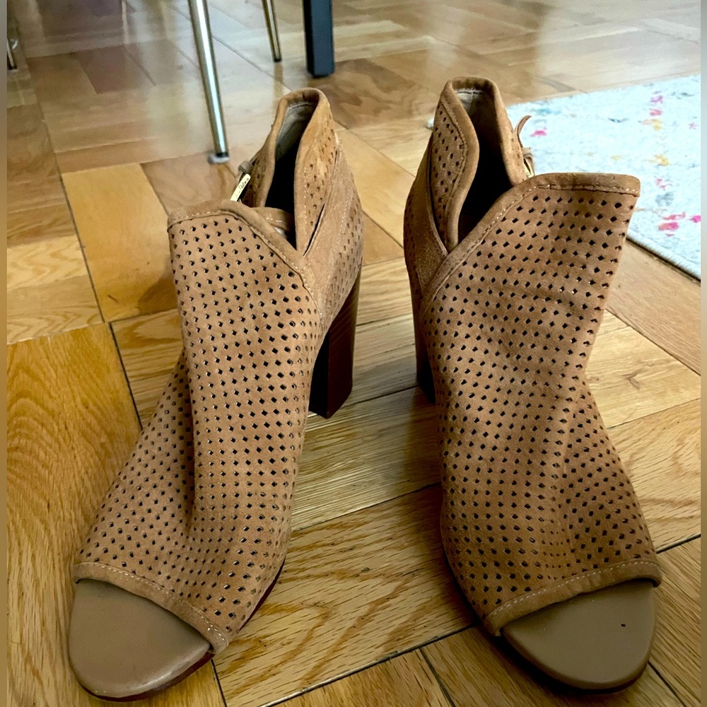 Barely worn Sam Edelman Open Toe Tan Booties
